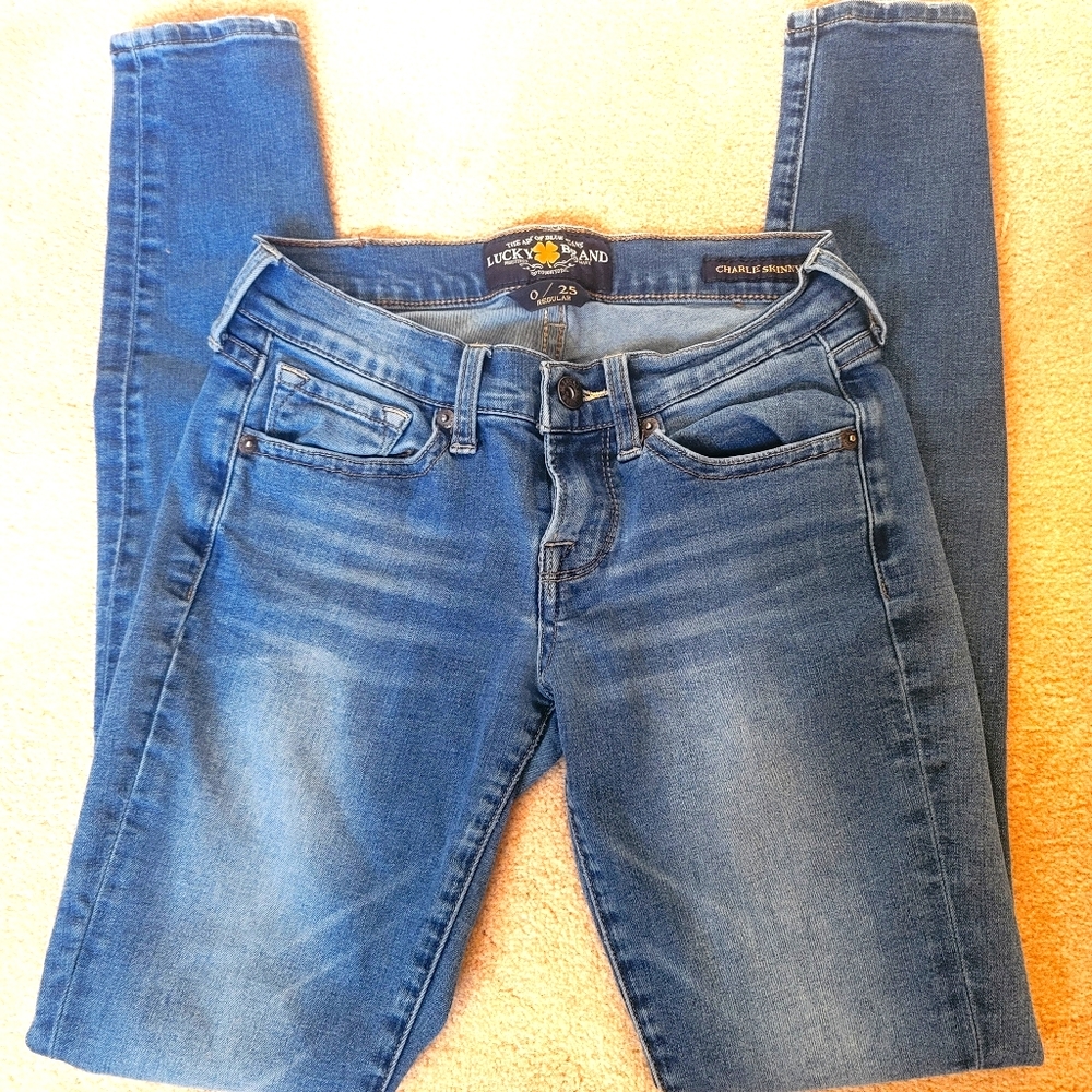 Lucky Brand Charlie Skinny blue jeans sz 0/25